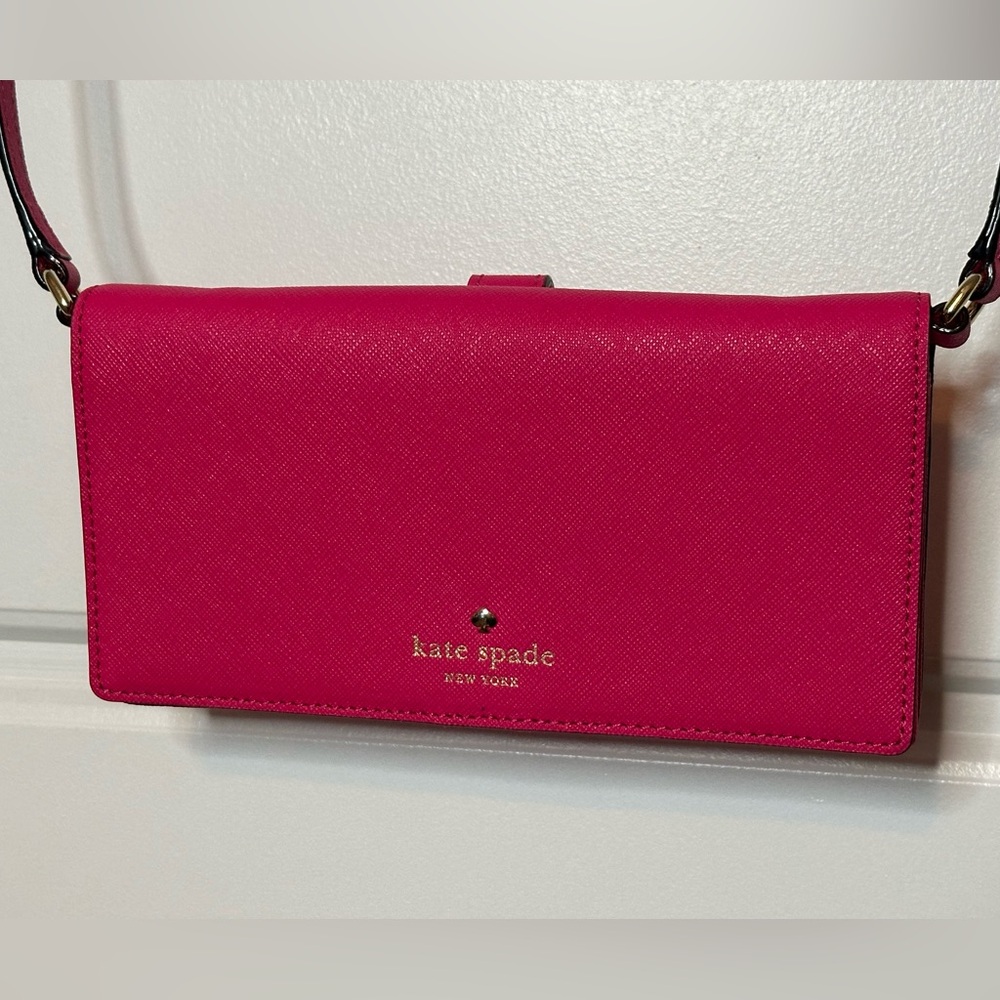 Pink Kate spade leather crossbody purse
